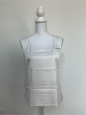 White Satin Scoop Neck Camisole